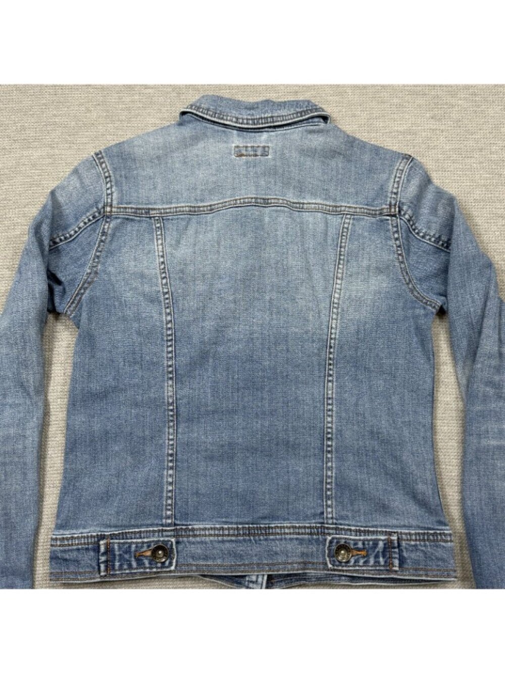 Merona Jean Jacket Womens Size XS Blue Denim Button Up Collared 4 Pockets Casual - Picture 9 of 13